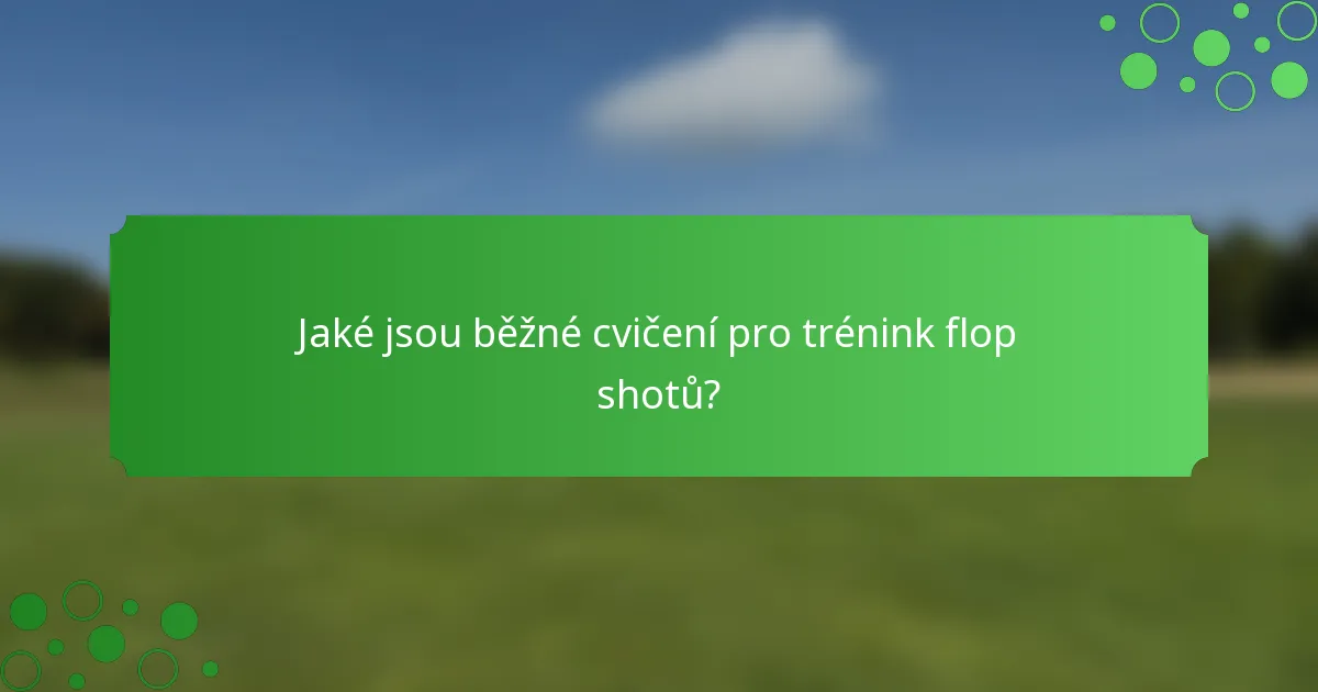 Jaké jsou běžné cvičení pro trénink flop shotů?